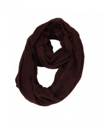 Obling Infinity Loop Scarf Women Large Solid Soft Lightweight Snood - Dark Coffee - C9188HY6Q87