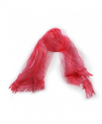 Scarf With Double Layers - OKEER Unisex Solid Color Silk Cotton Fabric Scarves Wraps - Red - C41840LGURU