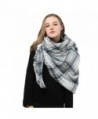 Blanket Scarf for Women Square Plaid Scarf Womens Winter Tartan Scarf Wrap Shawl - H: White Blue Scarf - CJ186GW8MTI