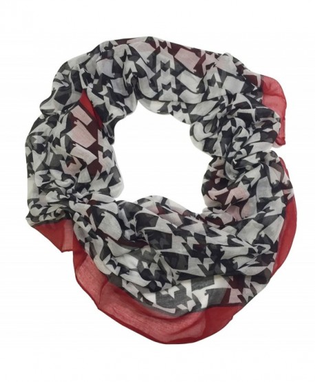 Alabama Shaped Houndstooth Lightweight Thin Poly Infinity Scarf - Roll Tide Pride - Houndstooth - C812N1KMEH7