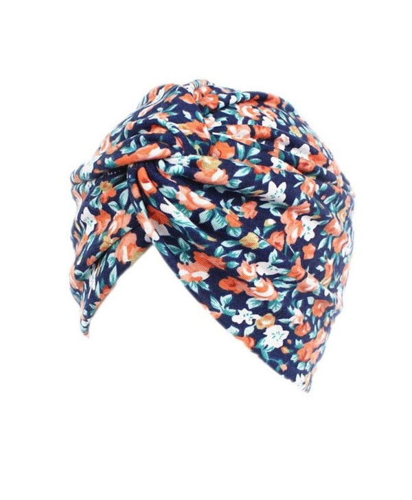 DEESEE Women Floral Cancer Chemo Hat Beanie Scarf Turban Head Wrap Cap - C - CD18529LLI4