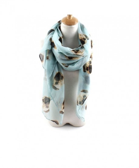 ctshow Cute Pugs Print Voile Animal Print Scarf Fashionable Women Scarves - Sky Blue - CG183KNZQCA