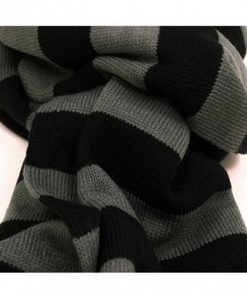 TrendsBlue Premium Striped Scarf Black