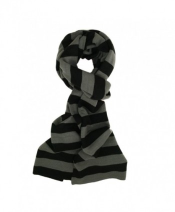 TrendsBlue Premium Striped Scarf Black in Fashion Scarves