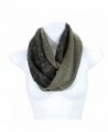 AN Winter Infinity Circle Scarf Delicate Black Floral Lace for Women - Olive - CL11GTSZ1FX