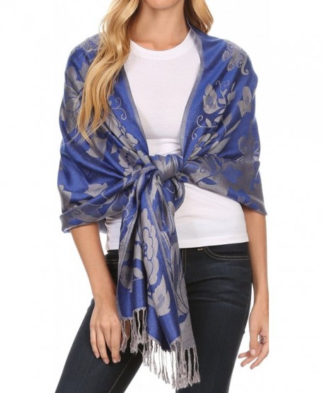 Sakkas Tawny Reversible Butterfly Pashmina/ Shawl/ Wrap/ Stole - Royal Blue - C312FAFF0TV