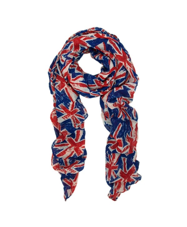 UK British Flag Union Jack Small Print Fashion Scarf - Diff. Colors Avail - Blue - CX11FTCGJD3