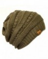 ALLYDREW Winter Thick Knit Beanie Slouchy Beanie for Men & Women - Brown Beaver - CX11VHKK2H5