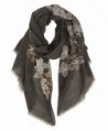 GERINLY Delicate Embroidery Floret Wrap Scarf Gift for Women - Dark Gray - CX1809RK57L