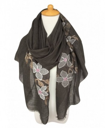 GERINLY Delicate Embroidery floret Scarf