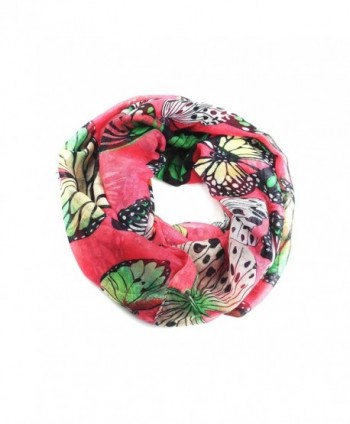 Paskmlna Women's Butterfly Print Lightweight Soft Infinity Scarf - 6042co - C912BTDK19N