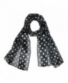 CTM Women's Satin Polka Dot Scarf- Black - CU11047BNEX