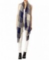 iB-iP Women's Plaid Blanket Stylish Gorgeous Warm Long Cold Weather Scarf Wrap - Navy - CY11HHL3ZH7