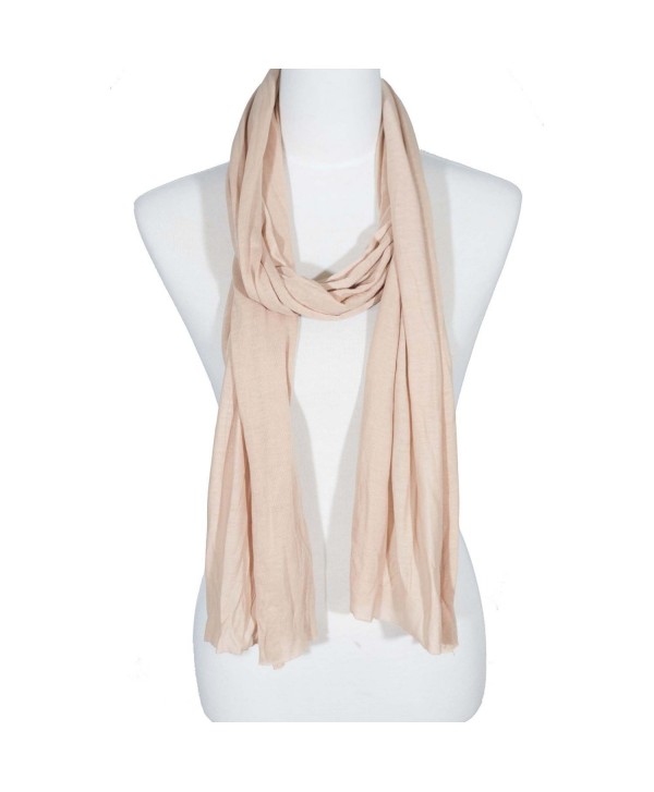 Zodaca Fashion Lightweight Soft Plain Solid Color Scarf for Women - 33 Beige - CH184QT9MHG