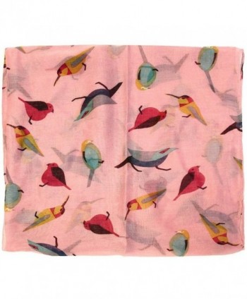 Bird Print Infinity Scarf Pink