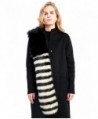 MissShorthair Striped Faux Fur Women Scarf Collar Stole Long Shawl Wraps - Black - CY11O9OAMK7