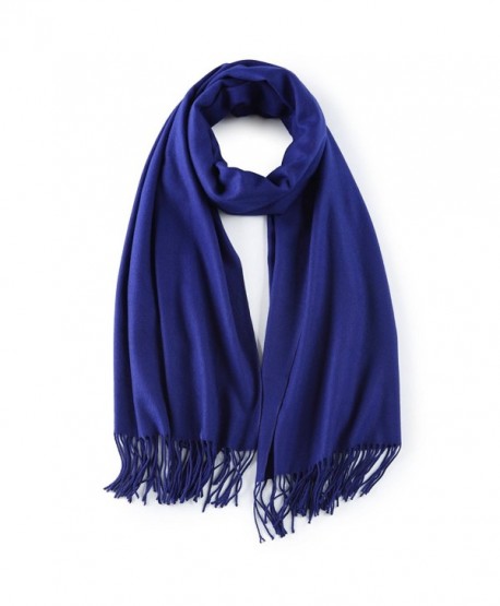 Cashmere Poncho Blanket Scarfs Fringe - Blue - C0188GX2UOK