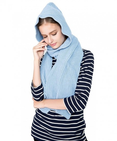 Bellady Winter Knit Hooded Scarf Pullover Headscarf Hoodie Hat - Style2_blue - CY186STYXZ5