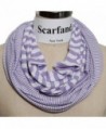 Scarfand's Colorful Light Weight Infinity Loop Scarf Various Designs - 2 Stripe Lavender - C411JY1CRL3