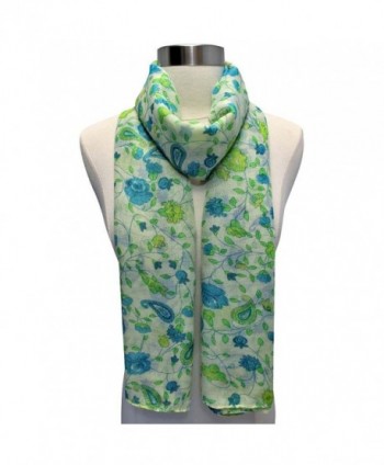 Green Floral Print Summer Scarf