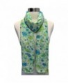 Green Floral Print Summer Scarf