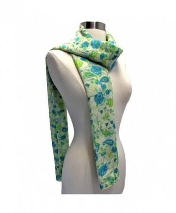 Green Floral Print Summer Scarf in Fashion Scarves