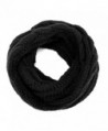 ALLMILL Womens Thick Ribbed Knit Winter Infinity Circle Loop Scarf - Black - CL12K5BP1ZJ