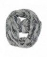 Women's Musical Note Pattern Print Loop Infinity Scarf Casual Ladies Shwal - White - CJ11AUR710B