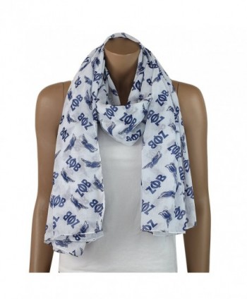 Zeta Phi Beta Oversized Lightweight White and Blue Dove Scarf (36x72 Inches) - C912CA05TKJ