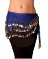 Royal blue Gold Belly Dance Hip Scarf - CS12E0LGWDZ