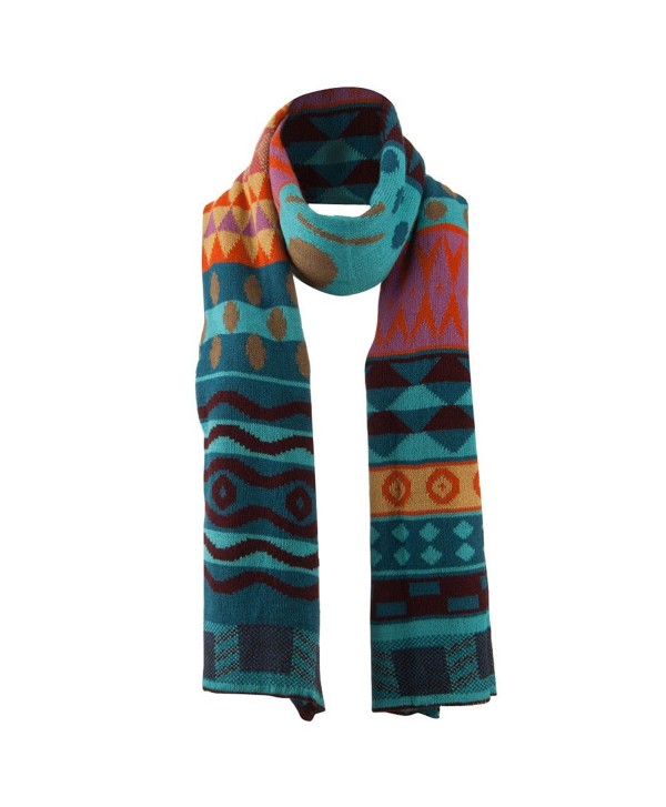 Women's Tribal Print Scarf - Blue - CV11GI74RHN