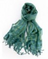 La Purse Sheer Silk Blend Scarf - Teal - CD11BBNJYM7