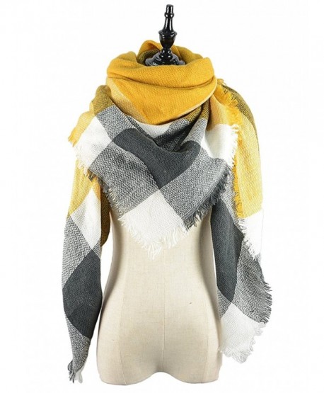 Women's Plaid Blanket Winter Scarf Warm Cozy Tartan Wrap Oversized Shawl Cape For Women - F22 - CO186KE0ME3