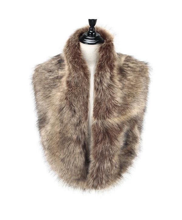 Caracilia Extra Large Men Women's Faux Fur Collar Scarf for Winter Coat - Fox - C71867YIEEI