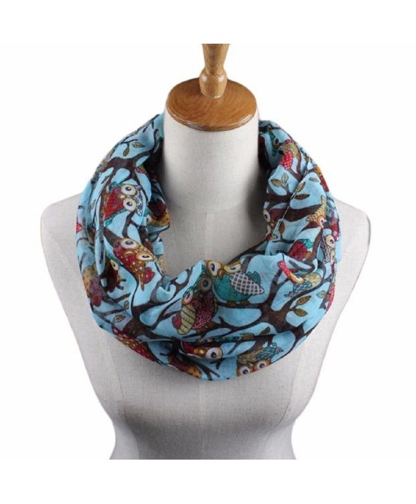 AutumnFall Women Lightweight Cozy Infinity Loop Scarf with Various Artist Print - Light Blue - CZ12O75JAVZ