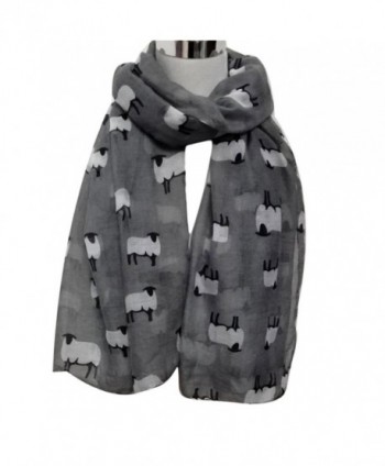 Wensltd Clearance Women Cute Sheep Print Scarf Wraps Shawl Scarf - Gray - C5129UWMWQ5