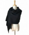 JOSENI Solid Color Pashmina Blanket Scarf Large Winter Wrap Shawl for Women Men - Black - CT1860DSNEW