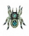 YACQ Jewelry Rhinestone Spider Stretch Ring Halloween Party Scarf Ring Buckle Clip Women - Green - CC17YQH4TNT