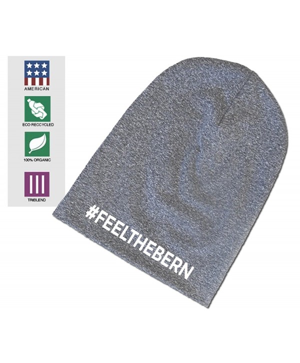 Expression Tees Feel The Bern Bernie Sanders Organic Eco Tri-Blend Beanie - Heather Light Grey - C712CS1MY7H