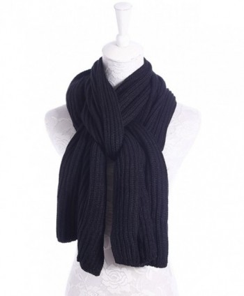 Black Outdoor Knitted Winter Scarves