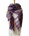 DB MOON Women's Tartan Plaid Blanket Fashion Scarf Wrap Shawl ( Oversized ) - 5 Beige and Pink - CB12NSWMET8