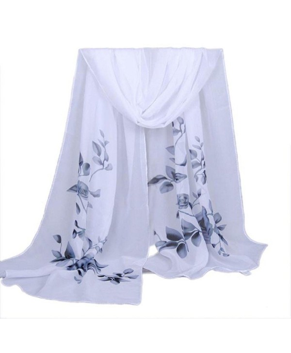 LEERYA Fashion Women Long Soft Wrap scarf Ladies Shawl Chiffon Scarf Scarves - Gray - CS12LVI8GRF