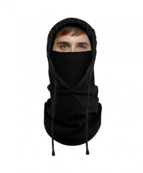 Lonew Balaclava Fleece Hood Heavyweight - Black - C0188HMKOM2