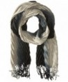 La Fiorentina Women's Ombre Pleated Muffler Scarf - Black/Silver - CY11DX8O31P