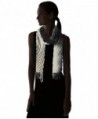 Fiorentina Womens Pleated Muffler Silver in Cold Weather Scarves & Wraps