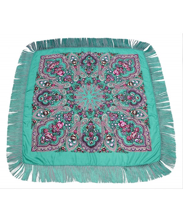 Dzhavael Couture Womans Russian Style Wool Large Babushka Shawl Wraps Scarves - Green - C6187EIC9L4