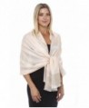 GILBIN'S Paisley Print With Gold Stripe All Weather Pashmina Scarf Shawl Wrap - Cream - C4124URQ36Z