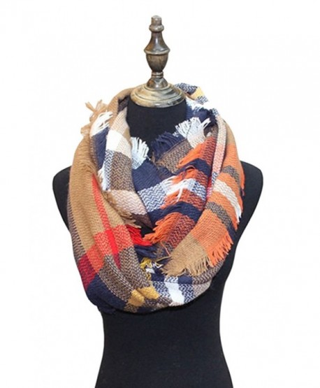 BomoWell Women Scarf Warm Plaid Print Infinity Circle Loop Winter Scarves - Type 17 - CV186S8X00Y