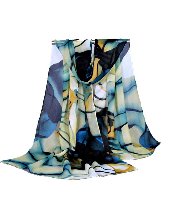 Sandistore Fashion Lady Long Wrap Women's Shawl Chiffon Scarf Scarves - Blue - CW12MZT7SXR