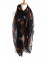 Sannea Lovely Fox Print Chiffon Scarves Scarf for Women/Girls - Black - C0125S66NE9